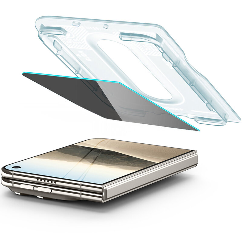 [Pachet 2x] Folie iPhone Duo Spigen Glas.tR EZ Fit Pro HD, privacy