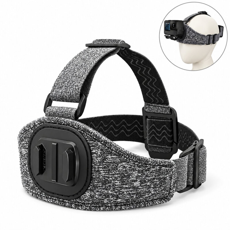 Suport de cap pentru camera GoPro Techsuit, gri, JX-003