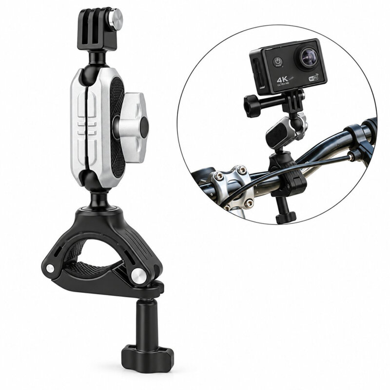 Suport bicicleta pentru camera GoPro, Techsuit JX-008, gri