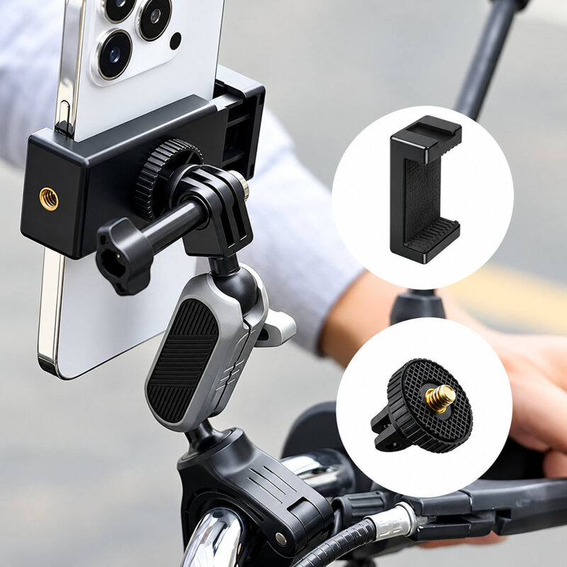 Suport bicicleta pentru camera GoPro, Techsuit JX-008, gri