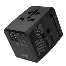 Adaptor priza universal PD45W, 2xUSB, 3xType-C Techsuit, HHT905