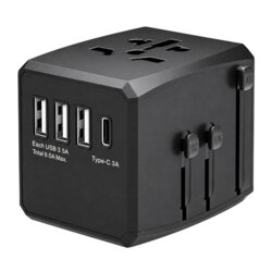 Adaptor priza EU la US, UK, AUS, PD15W, Techsuit, HHT904-B1