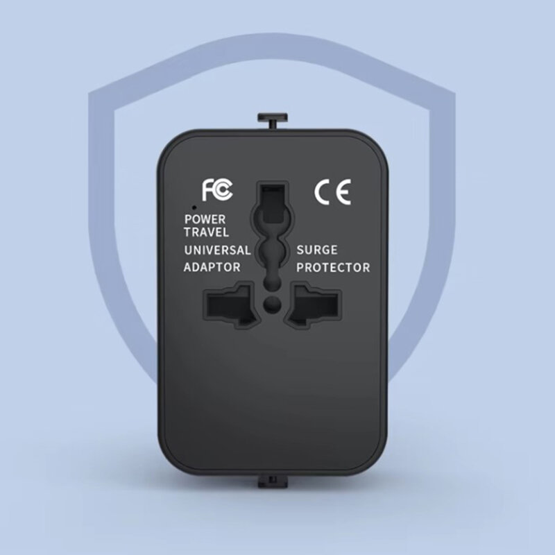 Adaptor priza EU la US, UK, AUS, 2x USB-C, Techsuit, HHT202-2C