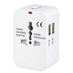 Adaptor priza EU la US, UK, AUS, 2 x USB, Techsuit, HHT202
