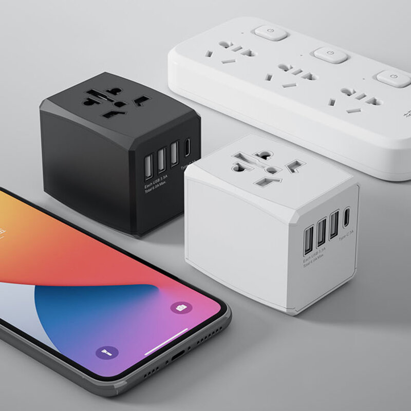 Adaptor priza EU la US, UK, AUS, PD30W, Techsuit, HHT904-B3