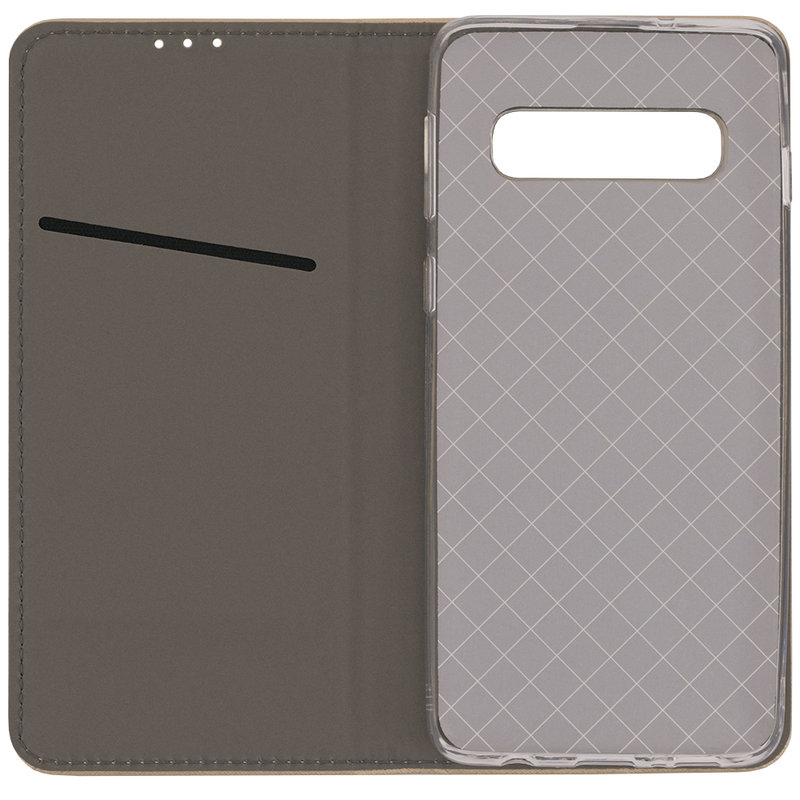 Husa Smart Book Samsung Galaxy S10 Flip Auriu