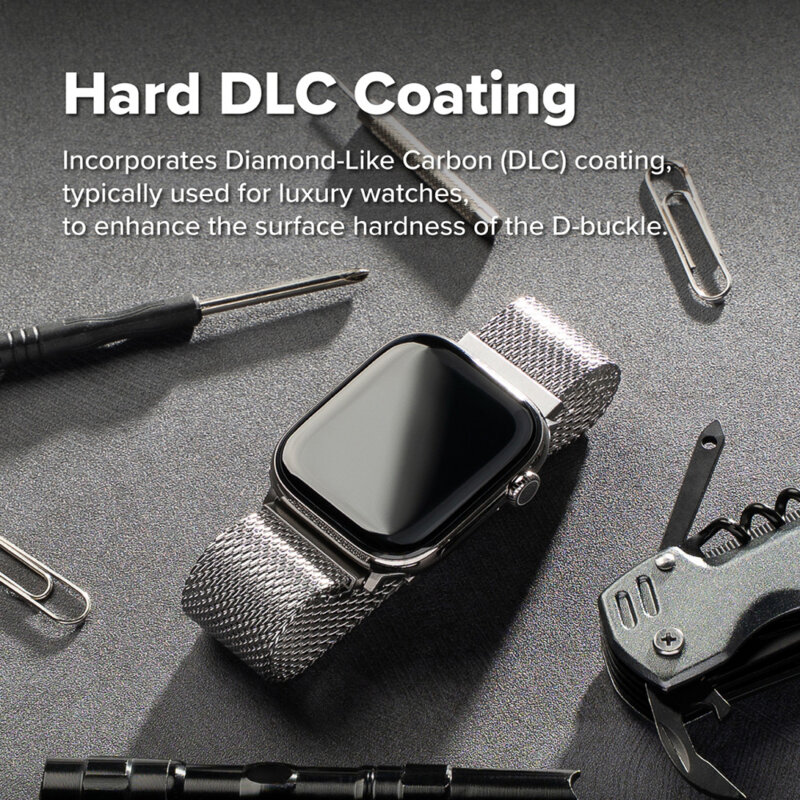 Curea Apple Watch 5 44mm Ringke Metal One Air, argintiu