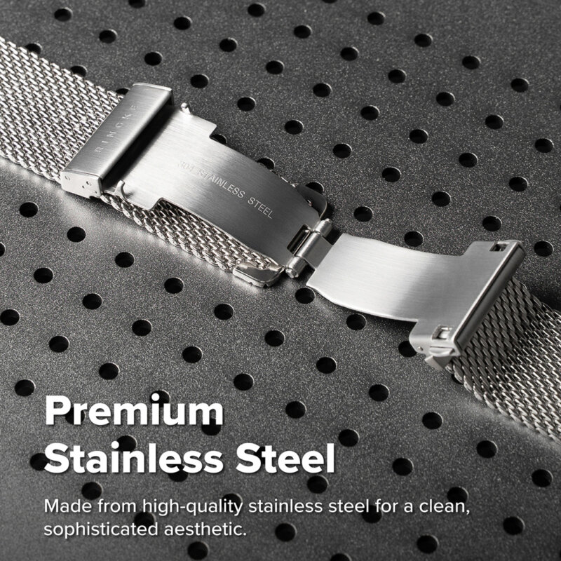 Curea Apple Watch 5 44mm Ringke Metal One Air, argintiu