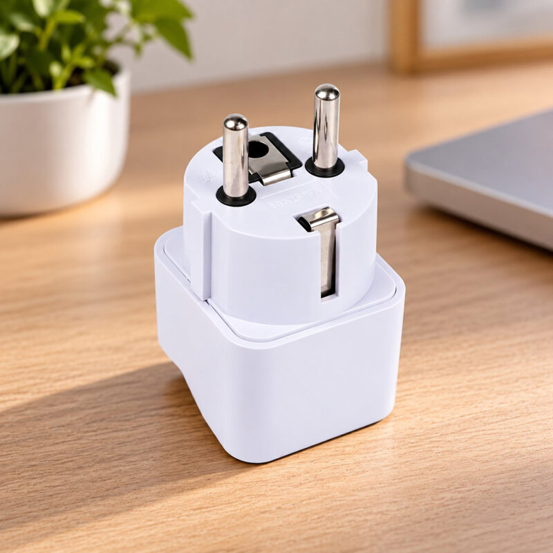 Adaptor priza universal pentru calatorie Techsuit, alb, C524