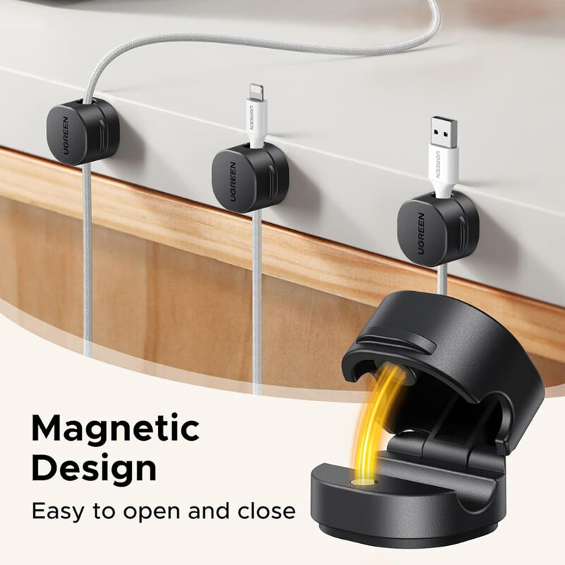 [Pachet 3x] Organizator cabluri, suport magnetic pentru birou Ugreen 45797