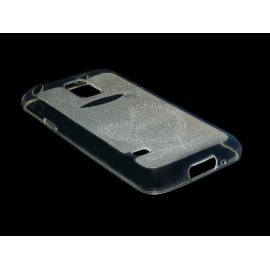 Husa Samsung Galaxy S5 Mini G800 Silicon Gel TPU Alb Transparent Model 02