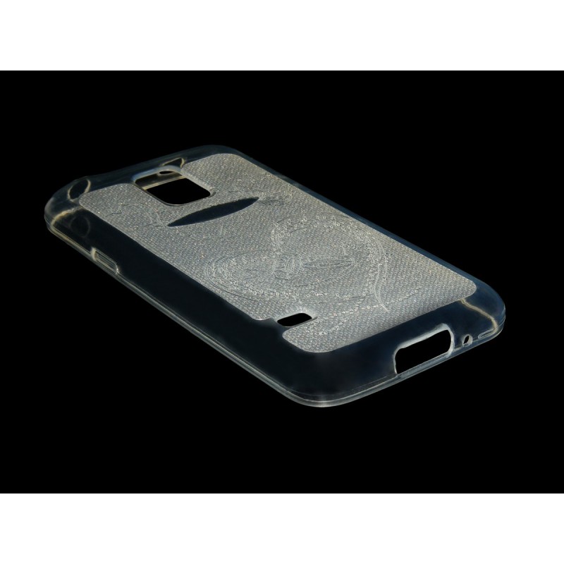 Husa Samsung Galaxy S5 Mini G800 Silicon Gel TPU Alb Transparent Model 02