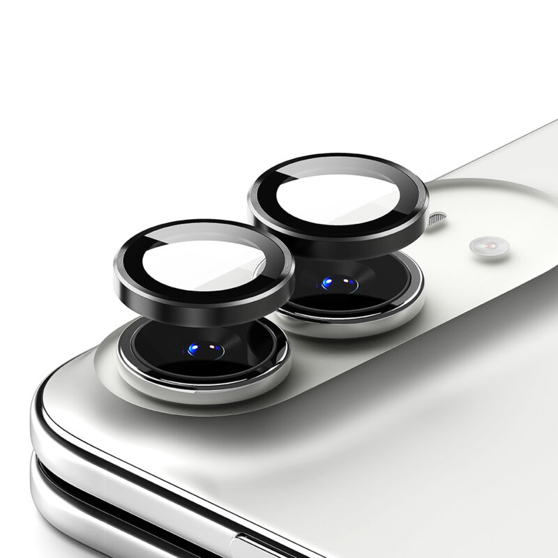 [Pachet 2x] Folie sticla camera iPhone Duo Ringke Camera Lens Frame, negru