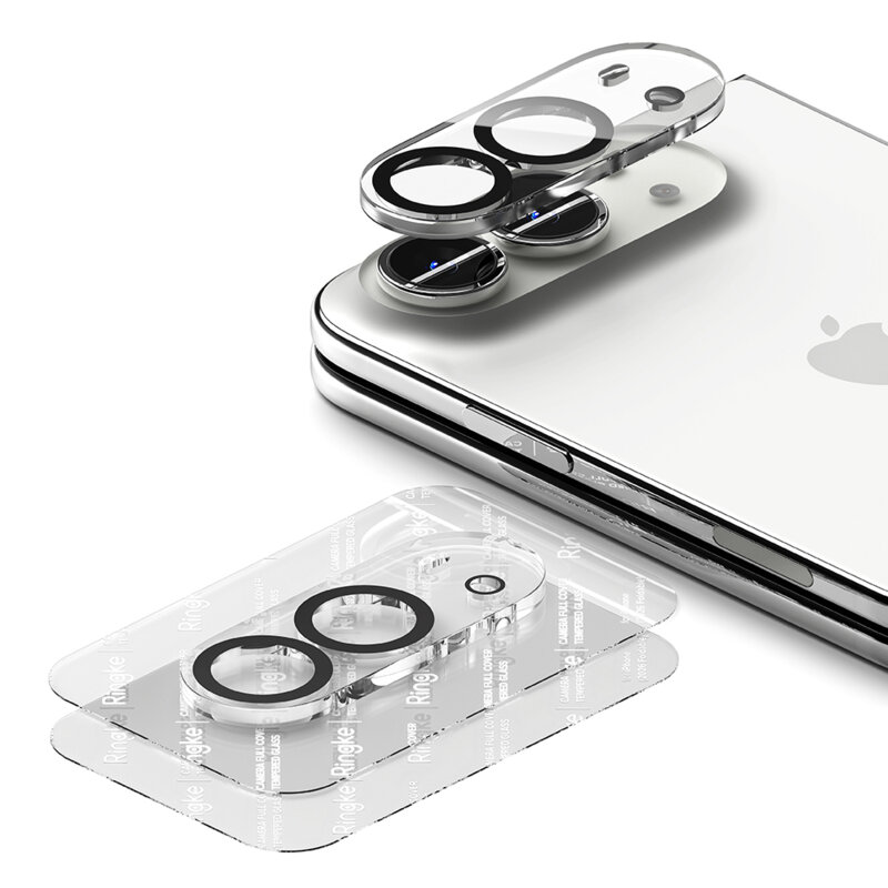 [Pachet 2x] Folie sticla camera iPhone Duo Ringke Camera Protector, transparenta