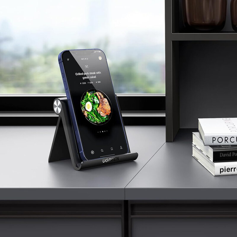 Suport telefon, stand E-reader ajustabil Ugreen, negru, 50747