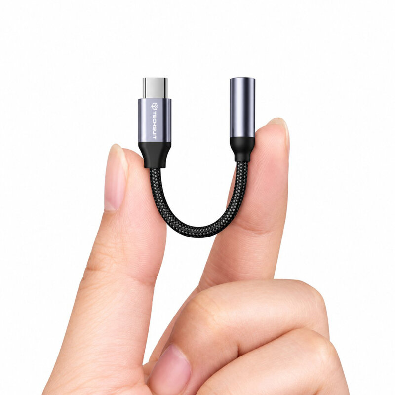 [Pachet 2x] Set adaptoare audio premium Type-C Techsuit FuseXound AC12