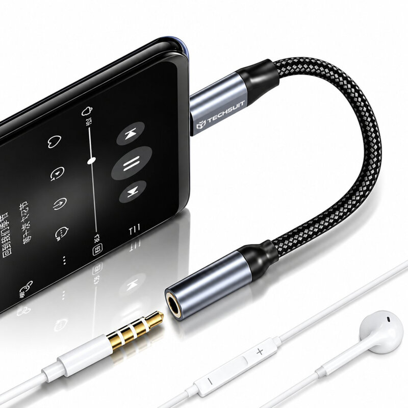[Pachet 2x] Set adaptoare audio premium Type-C Techsuit FuseXound AC12