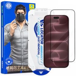 Folie iPhone 18 Pro Max cu aplicator Blueo Anti-Dust HD Glass, negru
