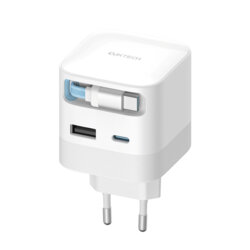 Incarcator GaN 67W cu cablu retractabil USB-C Cuktech AD653W