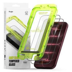 [Pachet 2x] Folie sticla iPhone 17 Pro Max Ringke Easy Slide Tempered Glass, negru