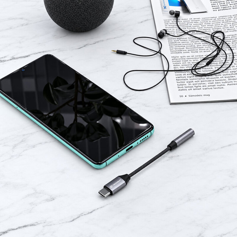Adaptor audio premium, cablu AUX 3A Techsuit MusicDoX AC8