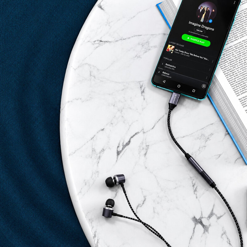 Adaptor audio premium, cablu AUX 3A Techsuit MusicDoX AC8