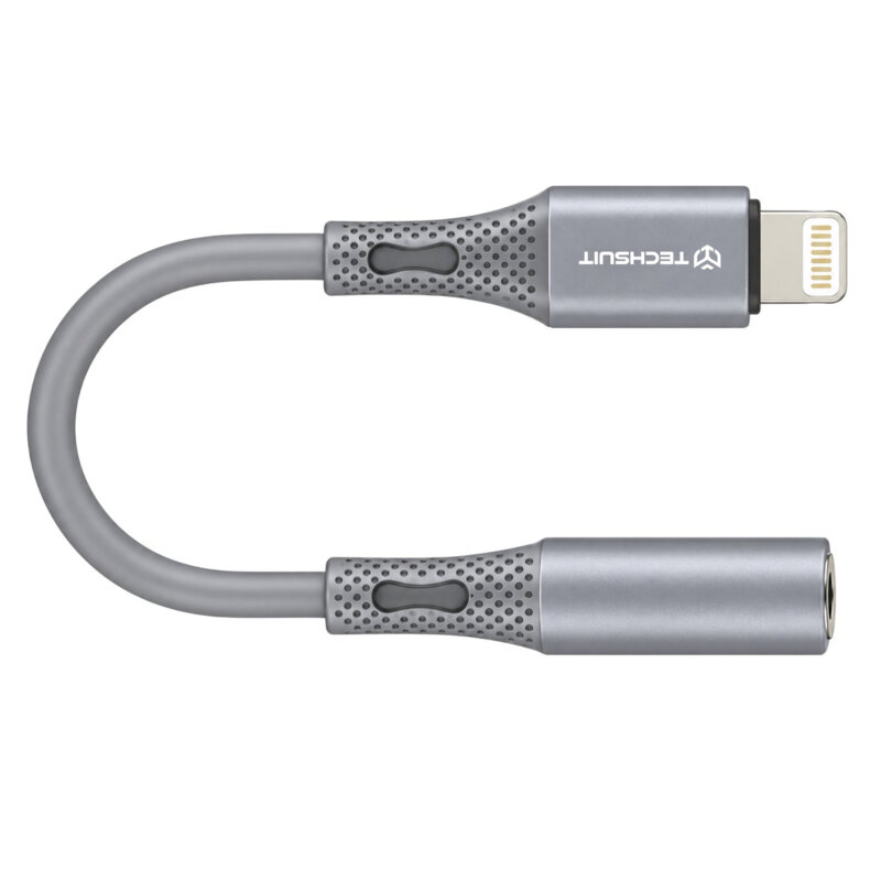 Adaptor audio premium, Lightning la Jack Techsuit SoundFleX AC2, gri