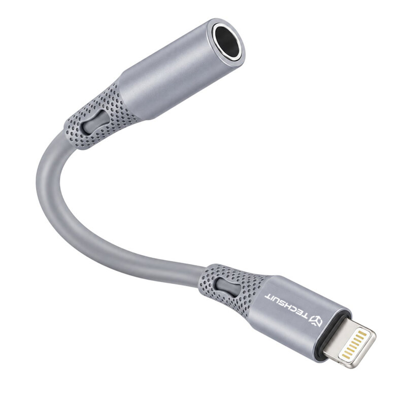 Adaptor audio premium, Lightning la Jack Techsuit SoundFleX AC2, gri