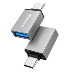[Pachet 2x] Adaptor OTG, USB to Type-C/Micro-USB, 3A, 5Gbps Techsuit DuoVoltX, A13