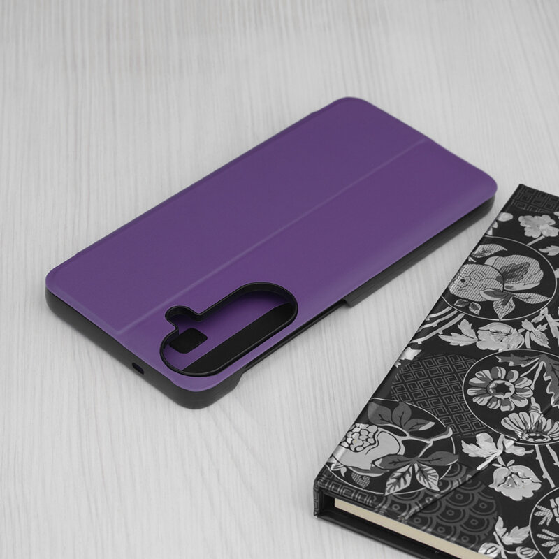 Husa Samsung Galaxy S26 FE Eco Leather View flip tip carte, mov