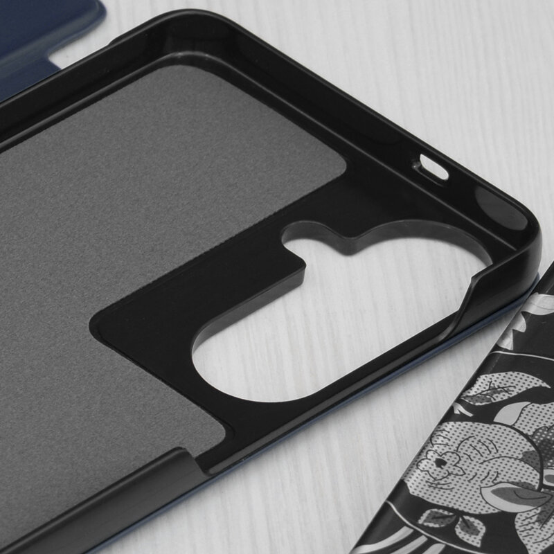 Husa Samsung Galaxy S26 FE Eco Leather View flip tip carte, albastru