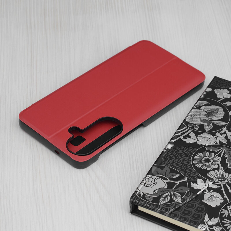 Husa Samsung Galaxy S26 FE Eco Leather View flip tip carte, rosu