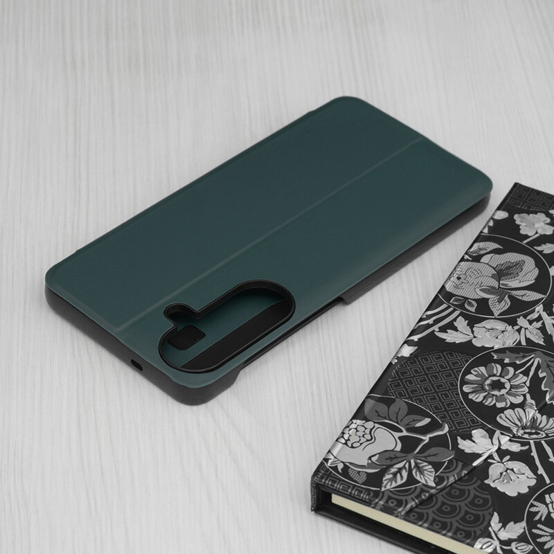 Husa Samsung Galaxy S26 FE Eco Leather View flip tip carte, verde