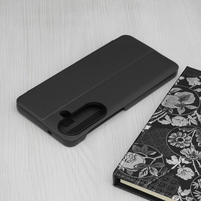 Husa Samsung Galaxy S26 FE Eco Leather View flip tip carte, negru