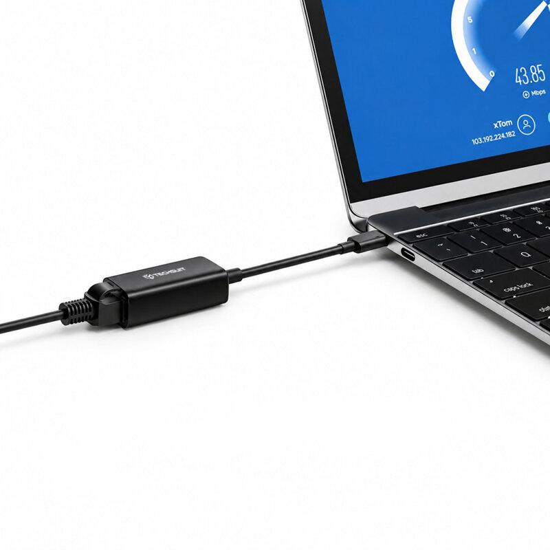 Adaptor USB-C Male la RJ45 LAN Port Female 100Mbps Techsuit AC20