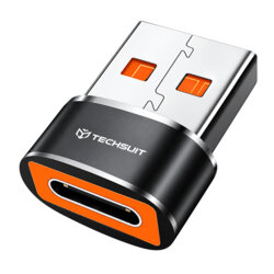 Adaptor OTG premium Type-C la USB, 6A, 120W Techsuit A4, negru