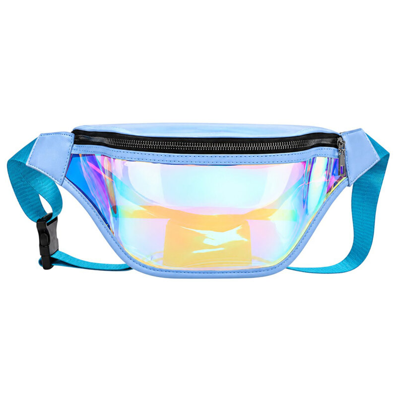 Borseta dama lucioasa transparenta Techsuit CWB2, albastru