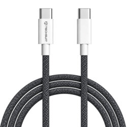 Cablu Super Fast Charging tip C PD60W Techsuit LightSync, 1m, negru