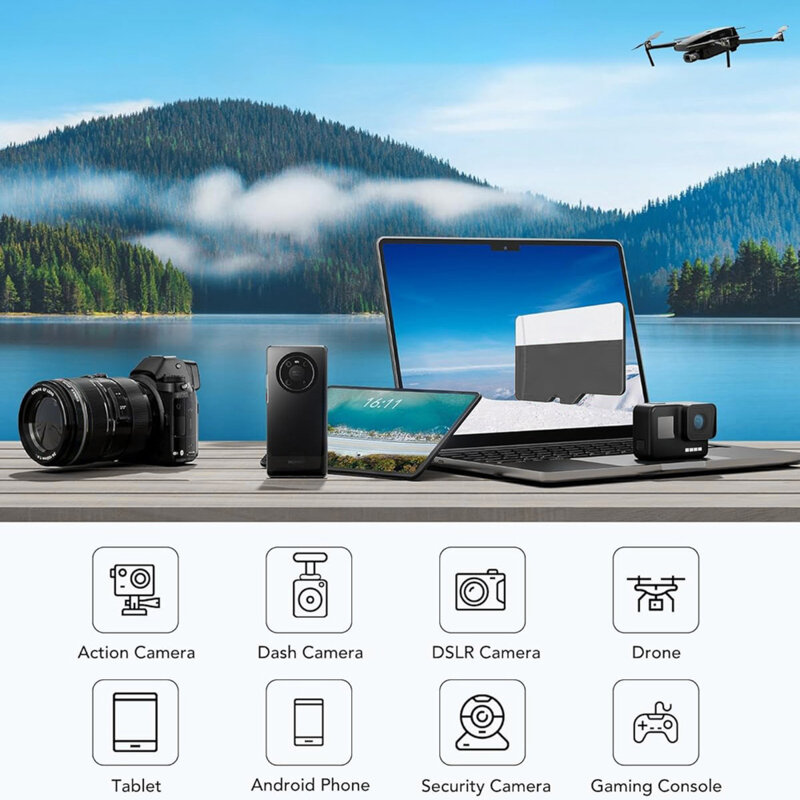 Card memorie 64GB MicroSDHC + adaptor Techsuit THCM11, galben