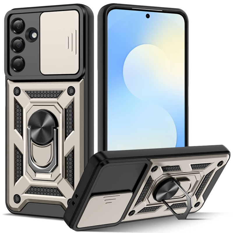 Husa Samsung Galaxy S25 FE protectie camera Techsuit CamShield Series, auriu