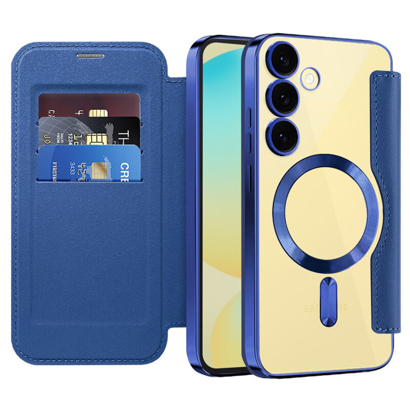 Husa Samsung Galaxy S24 FE Techsuit SmartMag Book Case, albastru