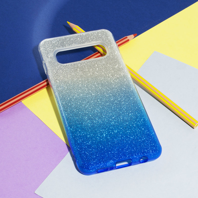 Husa Samsung Galaxy S10 Plus Gradient Color TPU Sclipici - Albastru