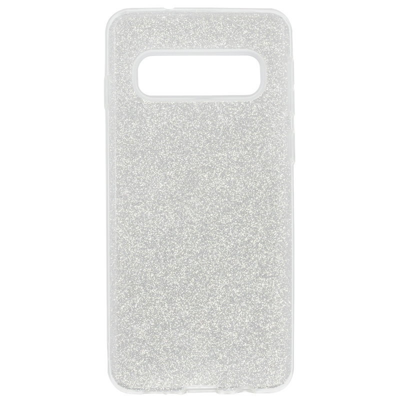 Husa Samsung Galaxy S10 Color TPU Sclipici - Argintiu