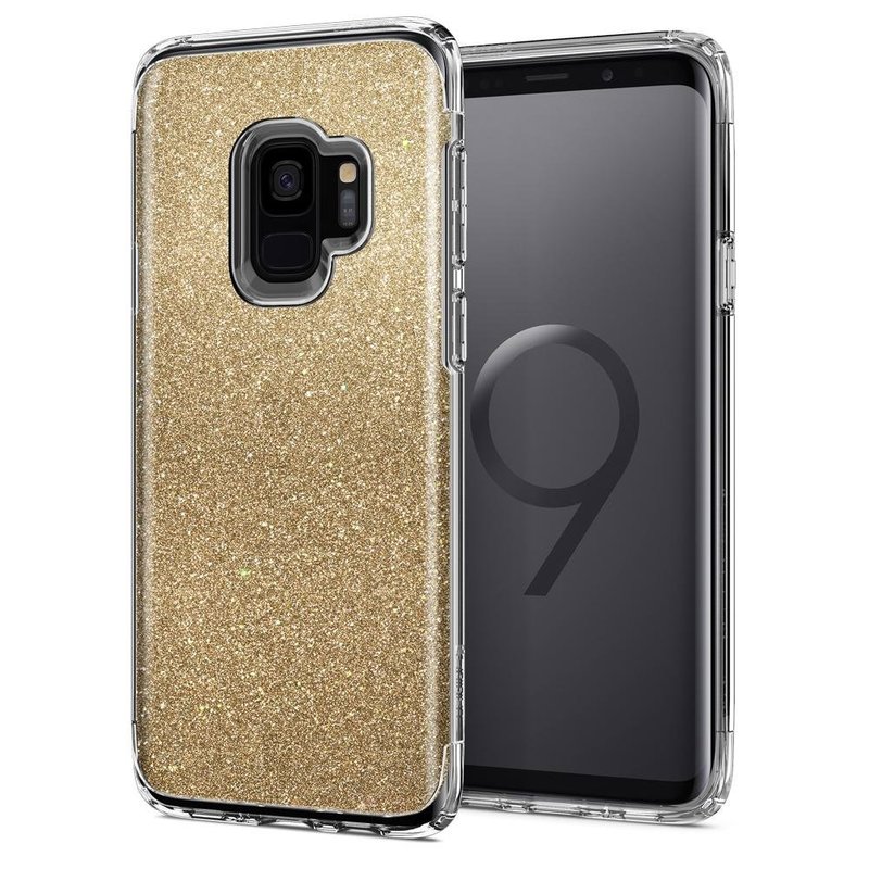 Bumper Spigen Samsung Galaxy S9 Slim Armor Crystal Glitter - Gold Quartz