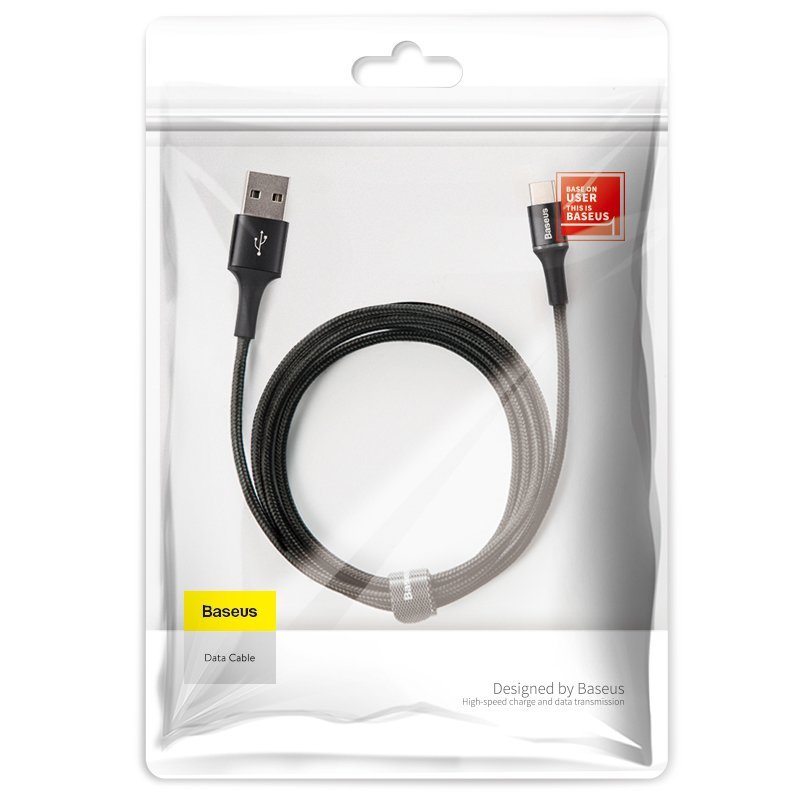 Cablu de date Baseus Halo 1M USB - USB Type-C 3.0A - Negru CATGH-B01