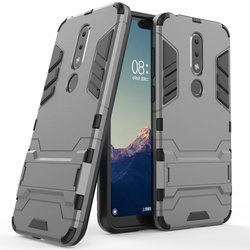 Husa Nokia 7.1 Mobster Hybrid Stand Shell – Grey