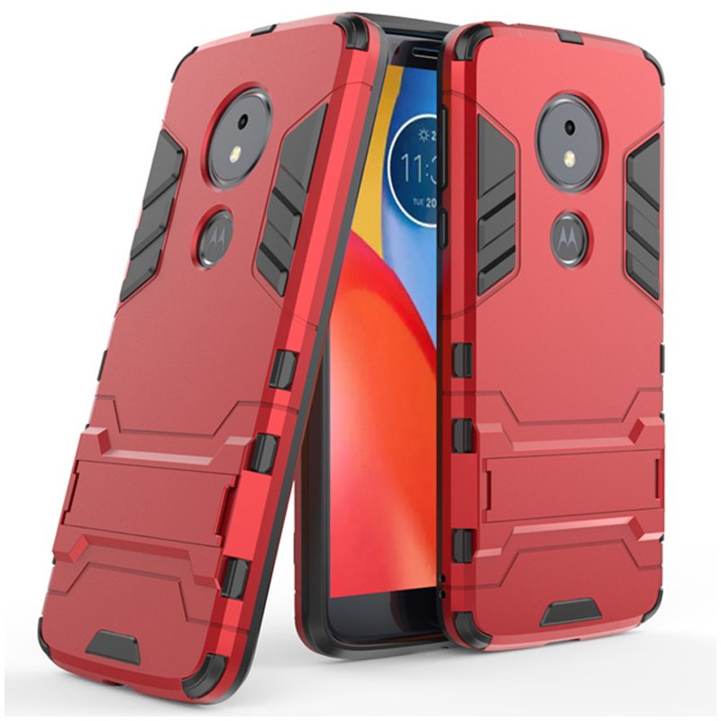 Husa Motorola Moto E5 Plus Mobster Hybrid Stand Shell – Red