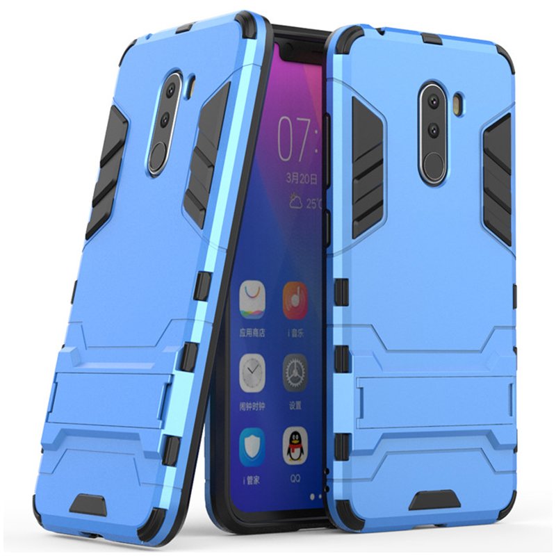 Husa Pocophone F1 Mobster Hybrid Stand Shell – Blue