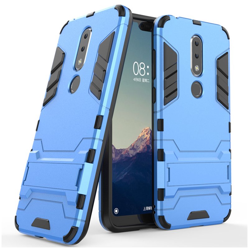 Husa Nokia 7.1 Mobster Hybrid Stand Shell – Blue