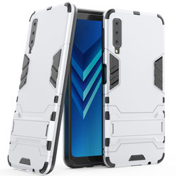 Husa Samsung Galaxy A7 2018 Mobster Hybrid Stand Shell – Silver